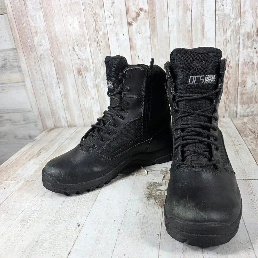 Danner Lookout Side-Zip 8 Black Tactical Boots 23824 Mens 8 D Waterproof DCS